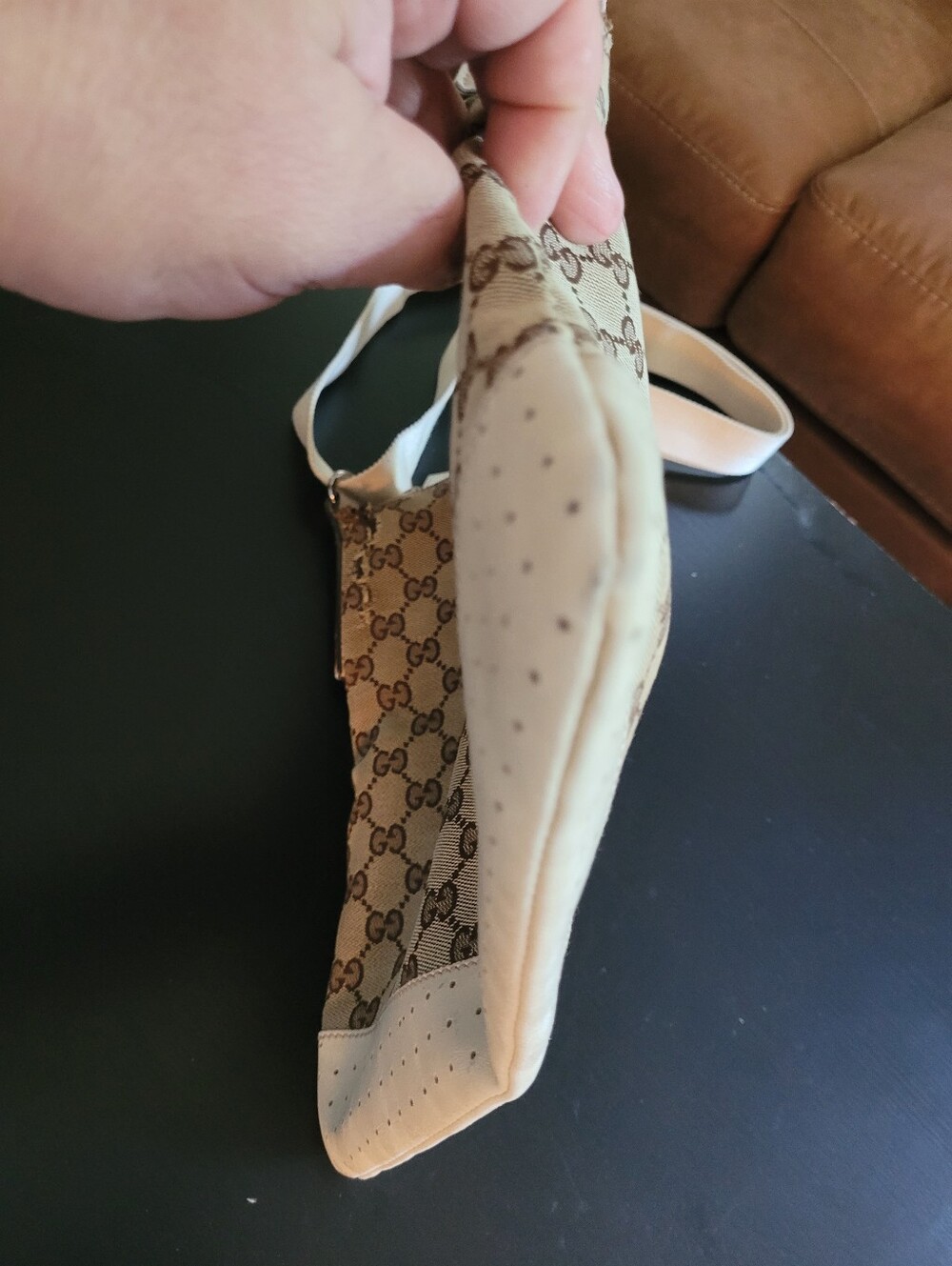 Gucci Beige and Brown GG Monogram Crossbody - Picture 9 of 13